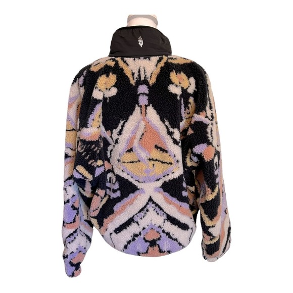 Free People Hit The Slopes Rocky Ridge Fleece Jacket Black Combo Size M - Picture 4 of 16